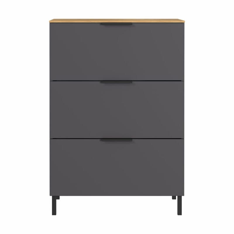 Trendstore Giwon Kommode mit drei Schubkästen Frontansicht