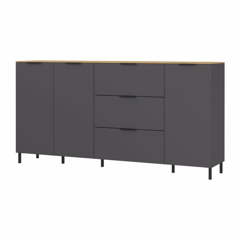 Trendstore Giwon Sideboard mit 3 Tueren Frontansicht