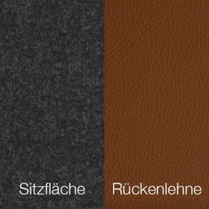 Textilgewebe Future Middengrijs (30 % Wolle, 70 % Polyamid) & Leder Tendens Saddle Brown