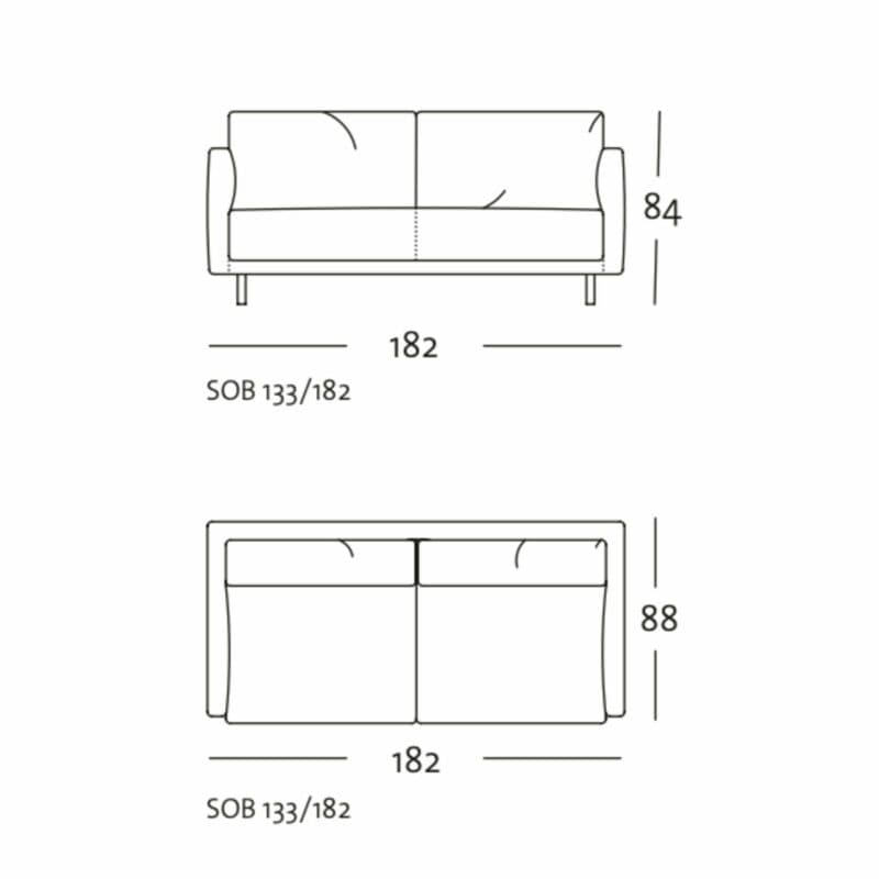 freistil by Rolf Benz „Freistil 133“ Sofabank Skizze