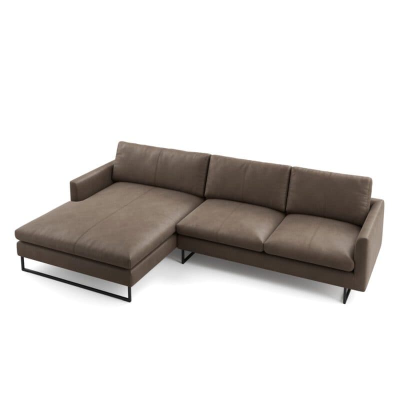 Rolf Benz Freistil 134 Ecksofa in Leder 9225 Graubraun.