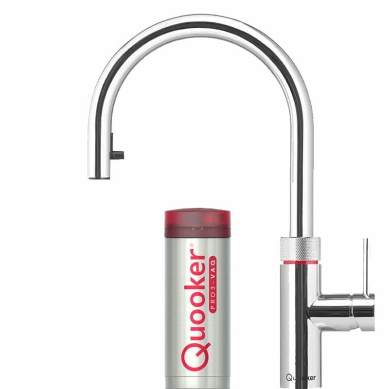Quooker „Flex“ Armatur verchromt glänzend mit PRO3 Kochend-Wasser-Reservoir