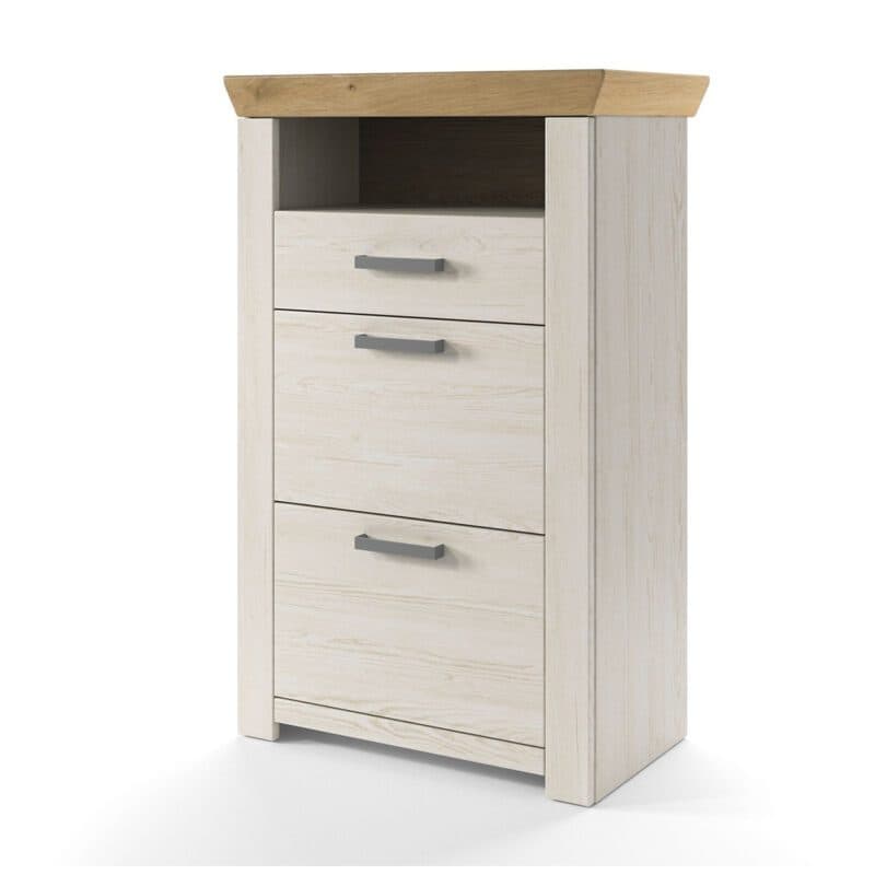 set one by Musterring GA-16 Schuhschrank mit Deckplatte aus Artisan Eiche Nachbildung und Korpus in Dekor Pino Aurelio