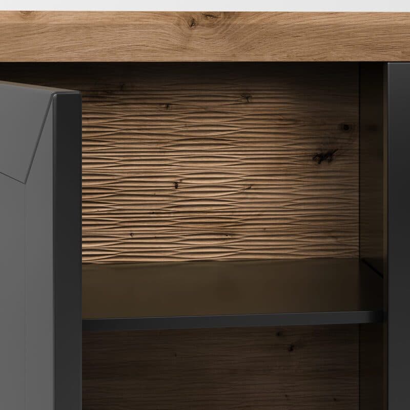 set one by Musterring Type 03 Schrank in Anthrazit Dekor und Artisan Eiche Nachbildung - Detailansicht