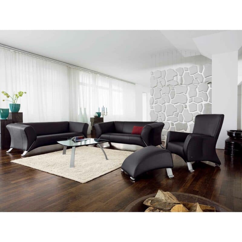 Rolf Benz 322 Sofa mit Lederbezug im 2er Set - Wohnbeispiel