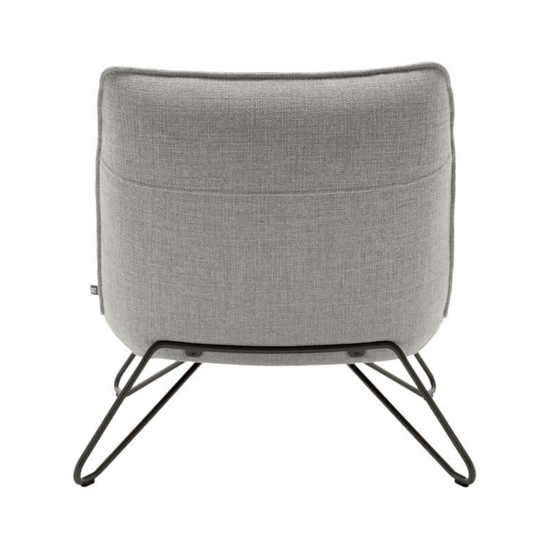 Rolf Benz 394 Sessel in Bezug Flachgewebe Grau und Metallgestell in Schwarz.