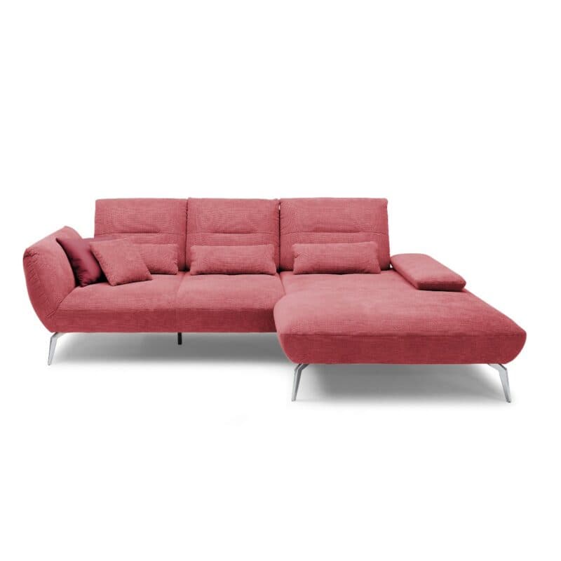 Trendstore Payton Elementgruppe in Rot mit Ottomane rechts.