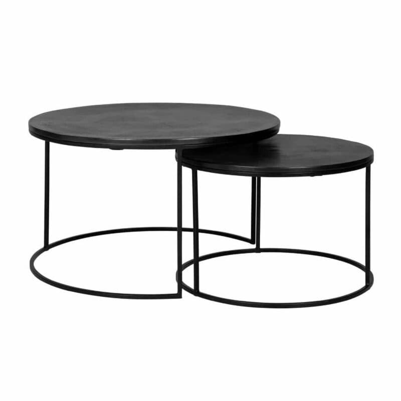 Richmond Bolder 2er Set Couchtische aus Metall als Freisteller.