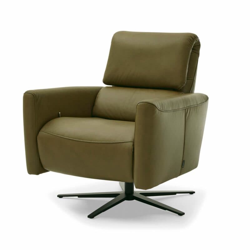 Musterring MR 261 Relaxsessel Bezug Leder Vivre moos mit 5-Sternfuß schwarz