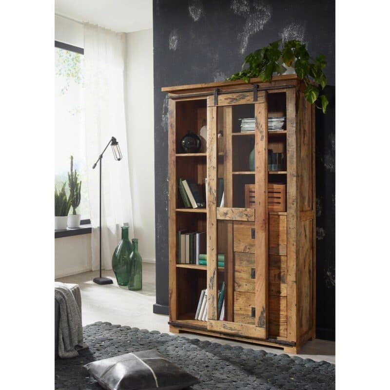 Trendstore Garbi Vitrine mit 1 Tür und 3 Schubladen - Wohnbeispiel