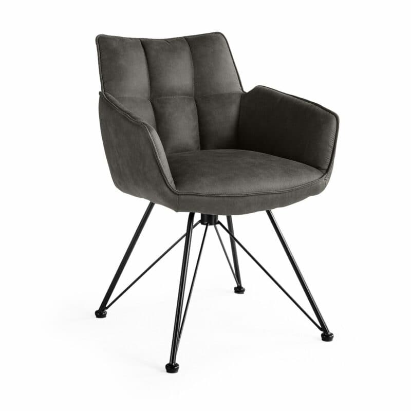 set one by Musterring Frisco Schalensessel in Cowboy grey mit Designgestell..