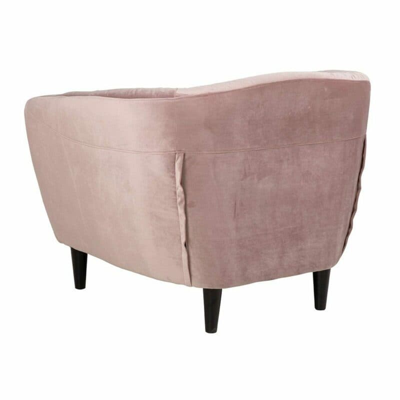 Trendstore Alfea Sessel in Bezug Dusty Rose mit schwarzen Füßen