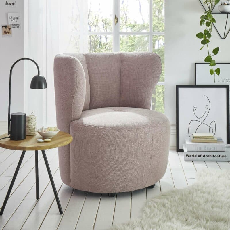 Trendstore Daray Sessel rosa – Wohnbeispiel