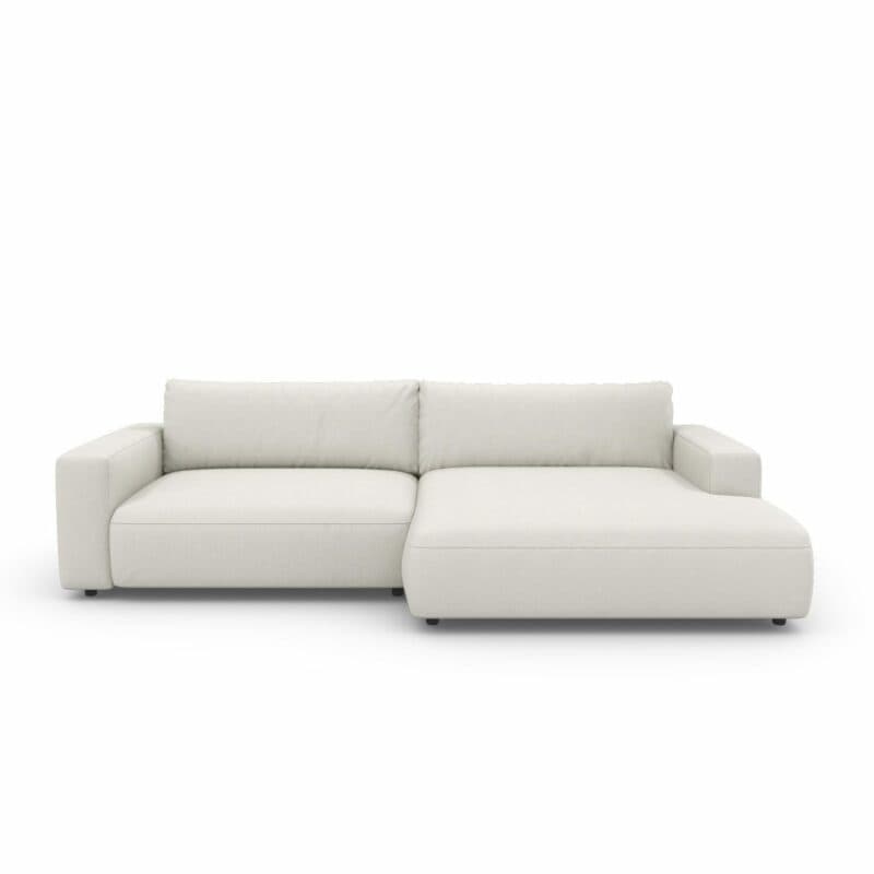 Musterring Lucia Sofa in Bezug Floris beige und Ottomane rechts