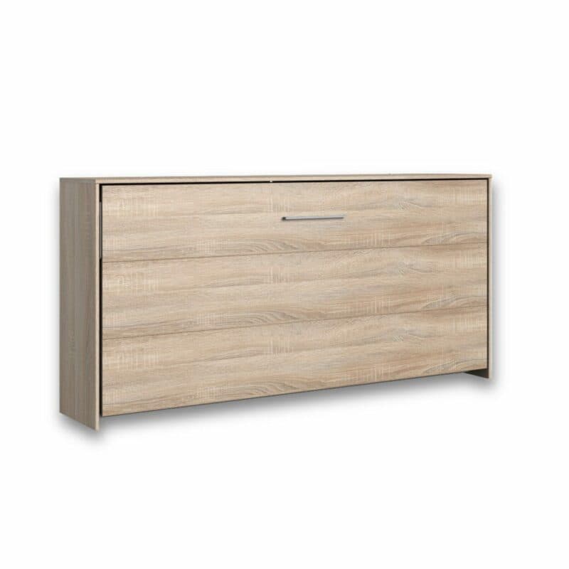 Wimex Juist Schrankbett 90x200 cm in Eiche Dekor als Freisteller in zugeklapptem Zustand.