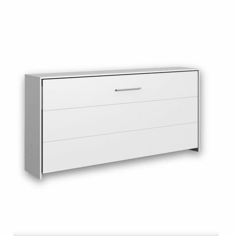 Wimex Juist Schrankbett 90x200 cm in Weiß als Freisteller in zugeklapptem Zustand.
