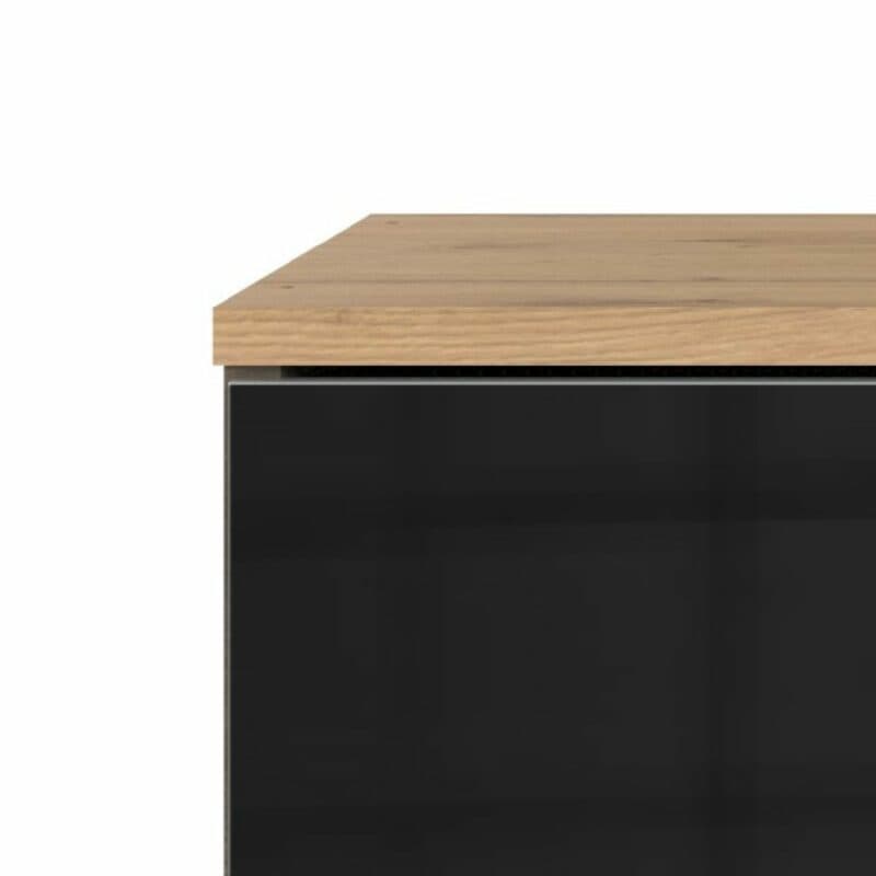 Wimex Easy Plus Artisan Eiche Nachbildung/Glas schwarz