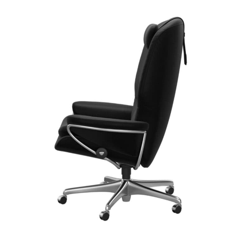 Stressless Rome Sessel Home Office High Back in Leder Batick Black mit Nackenkissen.