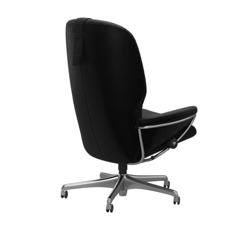 Stressless Rome Sessel Home Office High Back in Leder Batick Black mit Nackenkissen.