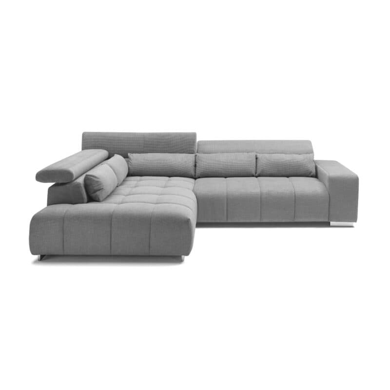 Trendstore Christel Ecksofa mit Bezug Webstoff Boston stone mit Ottomane links