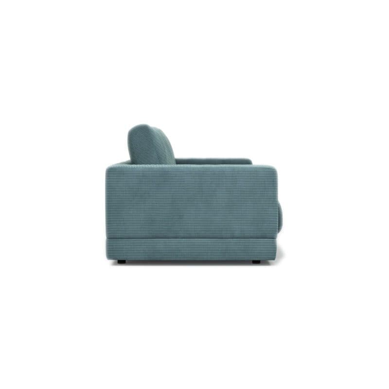 Raum.Freunde Juni 2-Sitzer Sofa mit Cordbezug in Petrol - seitlich