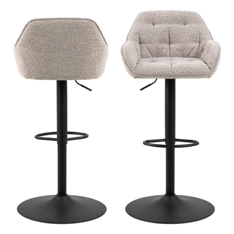 Trendstore Alisha Barhocker mit Bezug in Beige- frontal