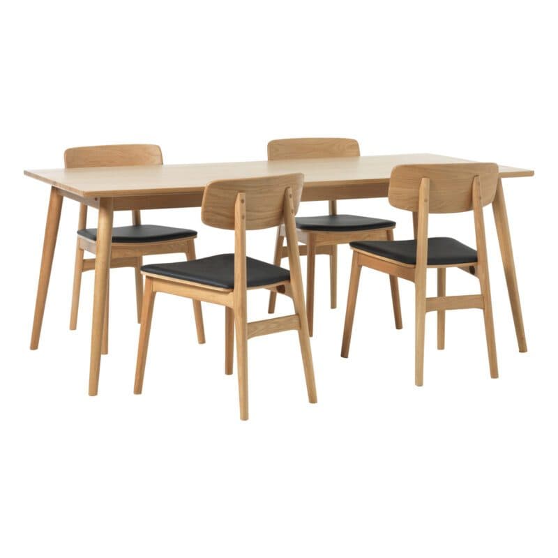 Trendstore Livo Esszimmerstuhl mit Sitzpolster Kunstleder in der Farbe Schwarz – Stühle am Tisch