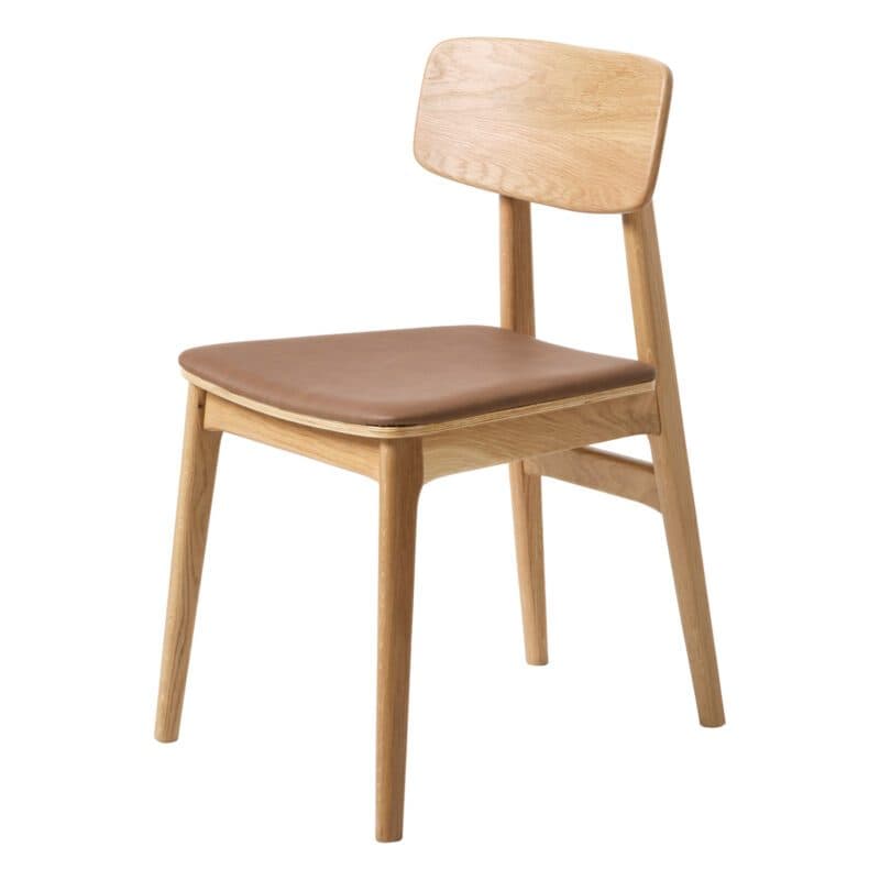 Trendstore Livo Esszimmerstuhl mit Sitzpolster Kunstleder in der Farbe Tan