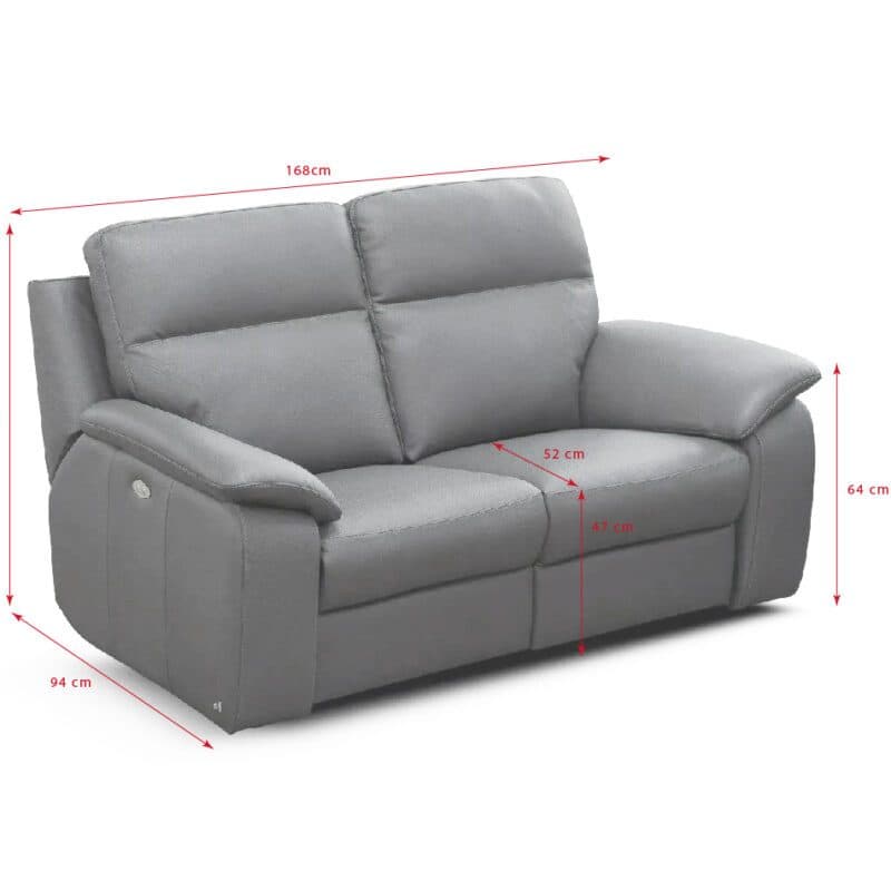 Nicoletti Home New York 2-Sitzer Sofa - Skizze mit Maßen