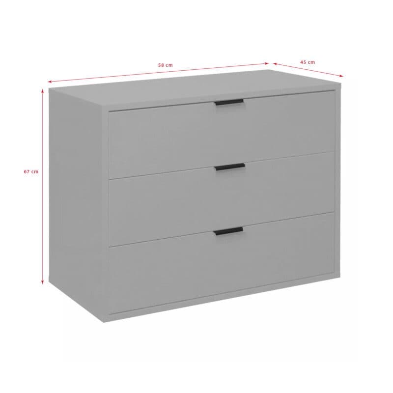 Trendstore Milana Kommode 81 cm - Skizze mit Maßen
