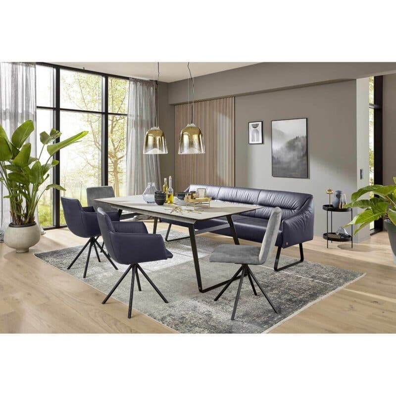 Musterring JustB SP500 Stuhl gepolstert im Bezug Velours S4122 dolphin Wohnbeispiel