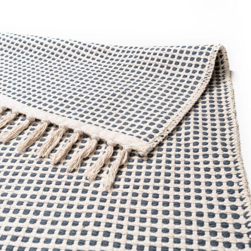 Schöner Wohnen Cottage Webteppich aus 100 % Baumwolle in der Farbe Creme.