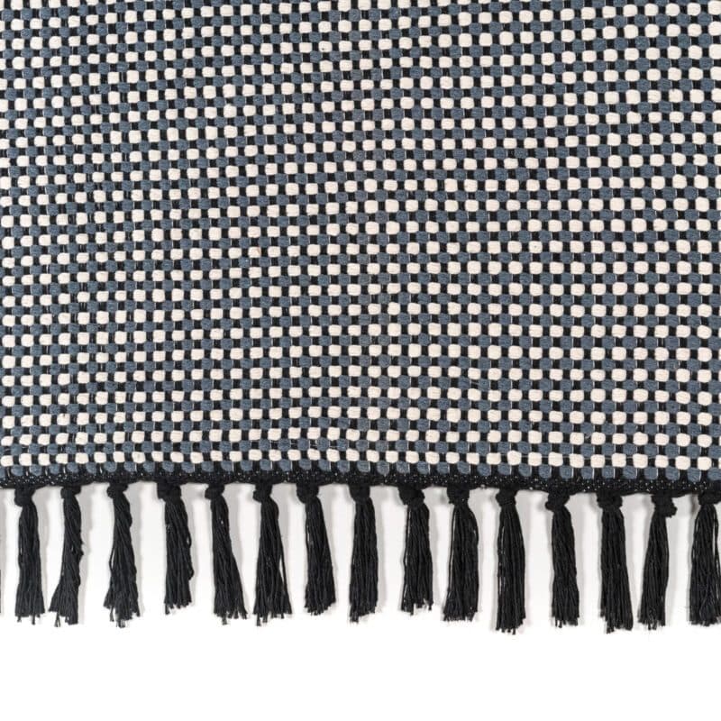 Schöner Wohnen Cottage Webteppich aus 100 % Baumwolle in der Farbe Schwarz.