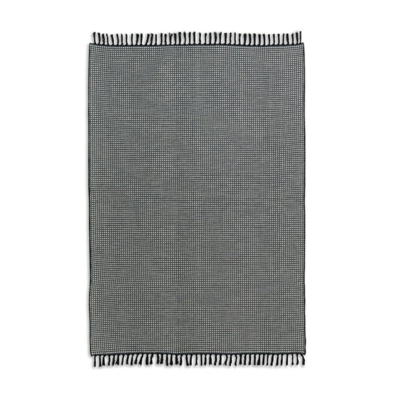 Schöner Wohnen Cottage Webteppich aus 100 % Baumwolle in der Farbe Schwarz.