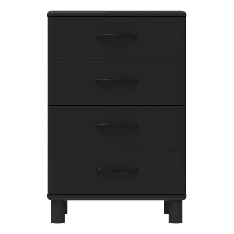 Trendstore Malibu Kommode im 50s Style mit vier Schubladen in Schwarz - frontal
