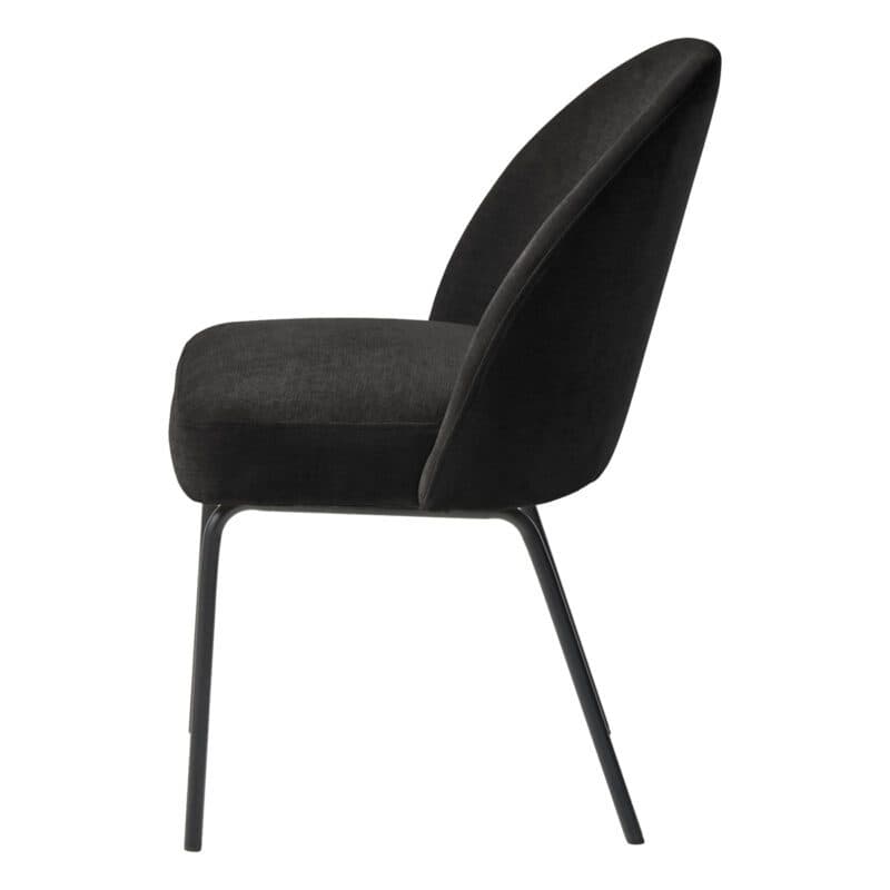 Trendstore Creston Polsterstuhl in der Farbe Black mit Metallfüßen in Schwarz.