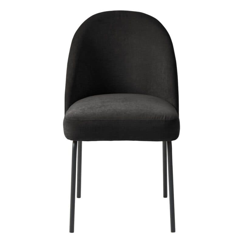 Trendstore Creston Polsterstuhl in der Farbe Black mit Metallfüßen in Schwarz.