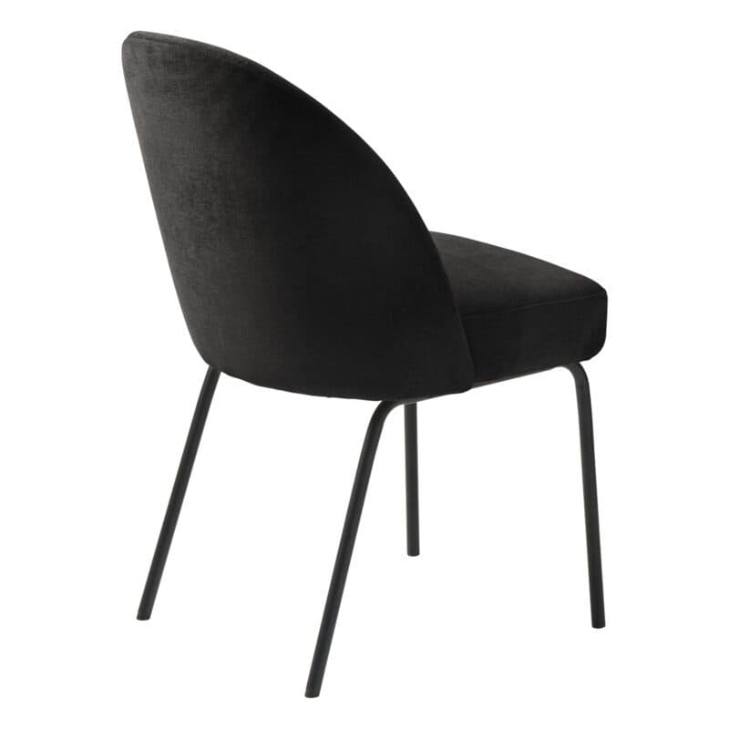 Trendstore Creston Polsterstuhl in der Farbe Black mit Metallfüßen in Schwarz.