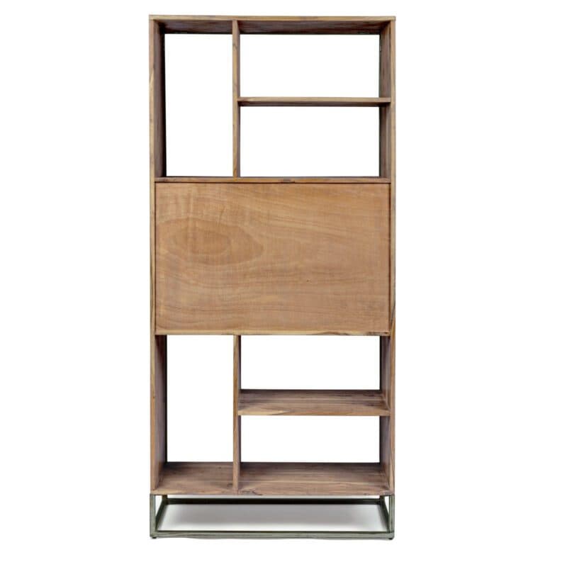 Trendstore Kaddy Regal aus Akazie mit Metallrahmen - von hinten