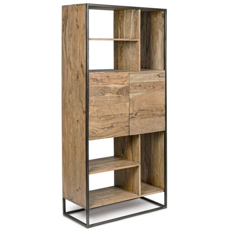 Trendstore Kaddy Regal aus Akazie mit Metallrahmen
