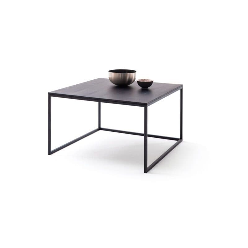 Raum.Freunde Kai Couchtisch mit Platte aus Massivholz und Metallgestell in Schwarz - mit Deko