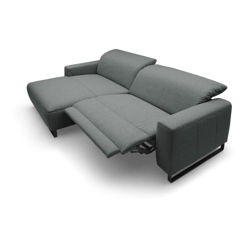 Trendstore Cyra Ecksofa in Anthrazit mit Ottomane links und Relaxfunktion