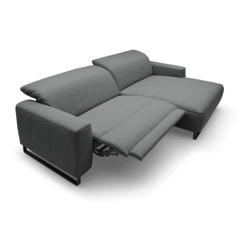 Trendstore Cyra Ecksofa in Anthrazit mit Ottomane rechts und Relaxfunktion