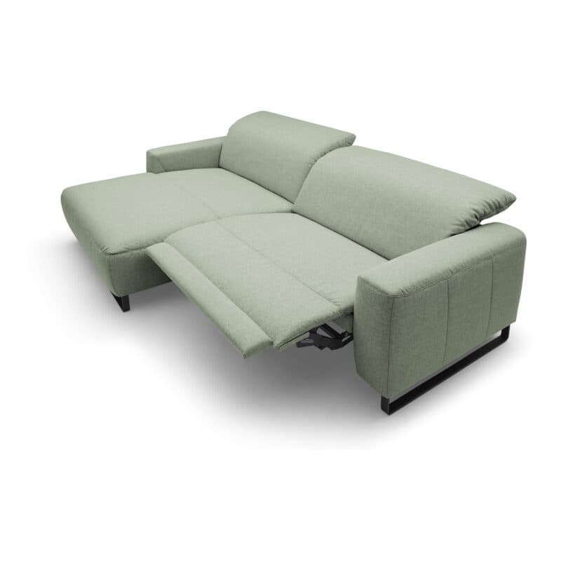 Trendstore Cyra Ecksofa in Mint mit Ottomane links und Relaxfunktion
