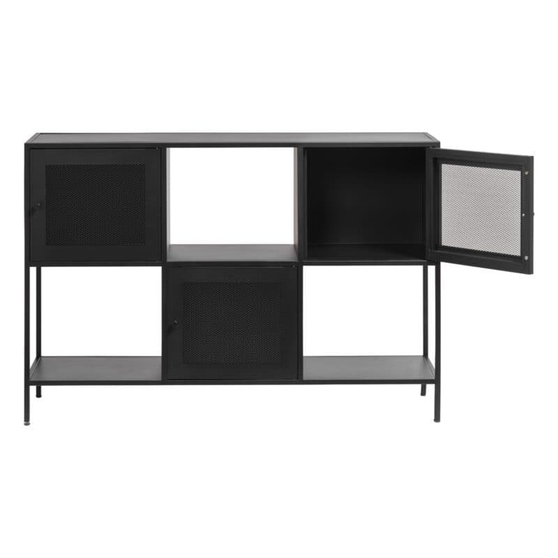Trendstore Ulima Sideboard mit Gittertüren und Wechselgriffen - eine Türe geöffnet