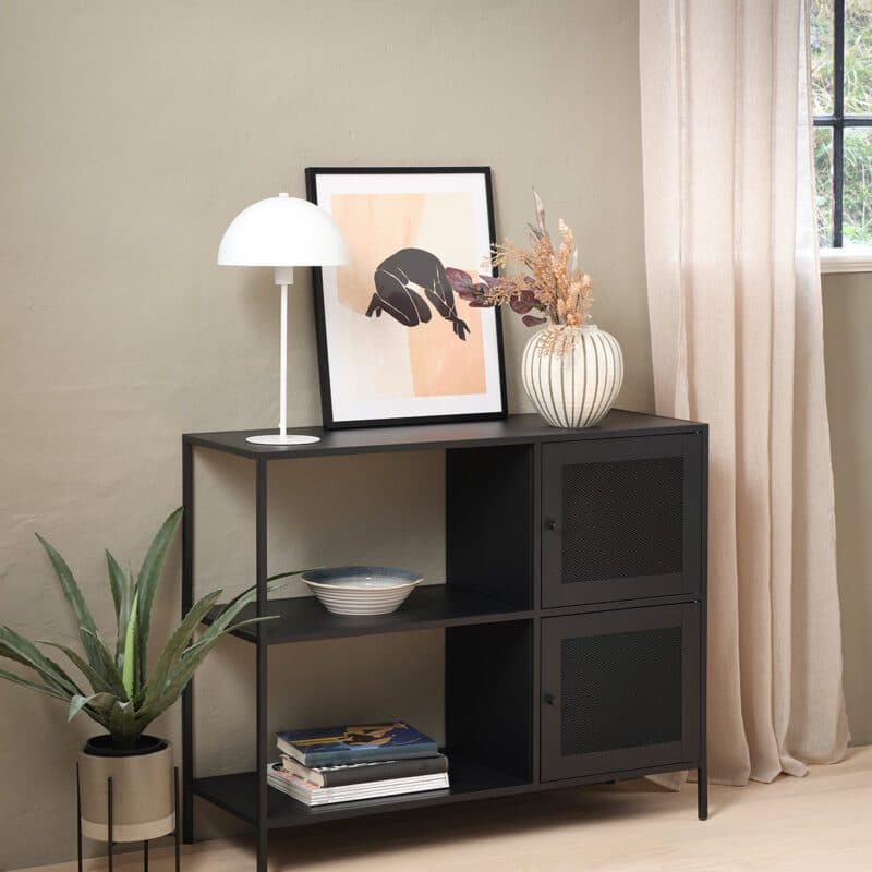 Trendstore Ulima Sideboard mit Metallgitter und Wechselgriffen - Wohnbeispiel