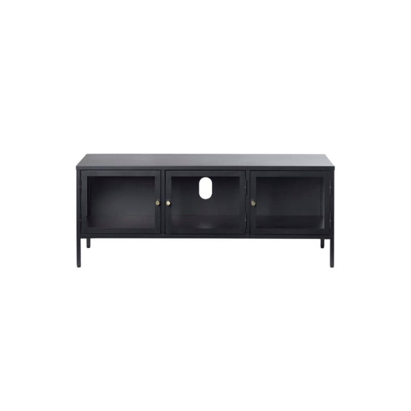 Trendstore Unell TV Lowboard mit 3 Glastüren - frontal