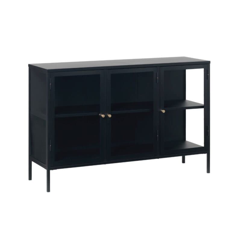 Trendstore Unell Sideboard mit drei Vitrinentüren