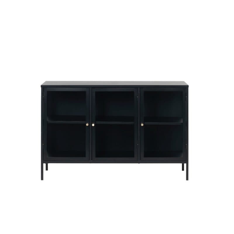 Trendstore Unell Sideboard mit drei Vitrinentüren - frontal