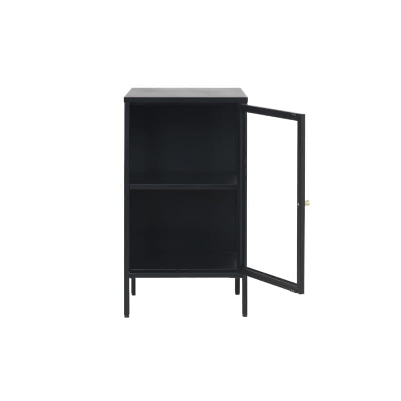 Trendstore Unell kleine Vitrine aus Metall und Glas - Türe offen